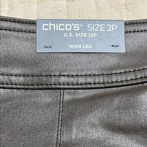 Chico's Brown/Black Faux Leather Crop Trousers